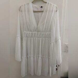 Elegant White Chiffon Dress